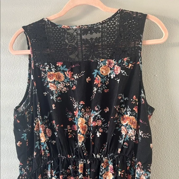 Morphe Black Floral Mini Dress Size Large - Picture 5 of 5